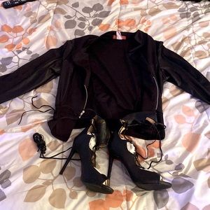 Simple Black Blazer with BRAND NEW NEVER BEEN WORN Liliana Heels